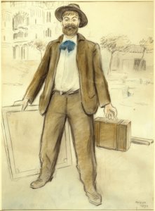 Portrait de Joaquim Mir et la Sagrada Familia - Joaquim Mir i Trinxet