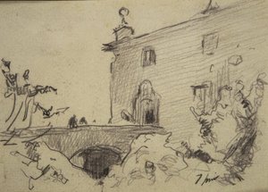 Accès au palais par un pont - Joaquim Mir i Trinxet