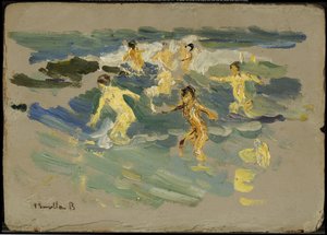 Plage à Valence, vers 1904