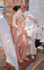 La robe rose, après le bain