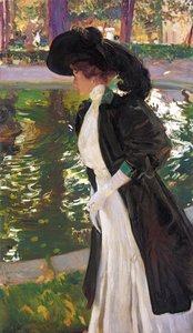 Clotilde se promenant dans les jardins de La Granja, 1907