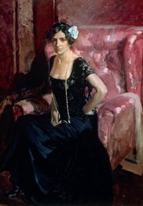 Clotilde en robe de soirée - Joaquín Sorolla