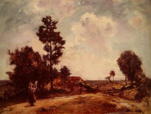 Paysage avec figure féminine