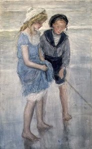 Enfants pataugeant à Scheveningen - Johan Antonio de Jonge
