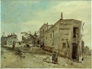 Vue de Montmartre, le Café Le Roi du Désert - Johan Barthold Jongkind