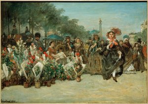 Marché aux fleurs sur le boulevard Richard-Lenoir - Johan Barthold Jongkind