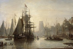 Le port de Rotterdam. 1856