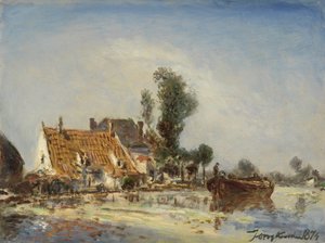 Maisons sur une voie navigable près de Crooswijk