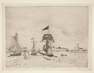 Jetée en bois dans le port de Honfleur - Johan Barthold Jongkind