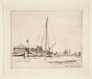 La Barque amarrée - Johan Barthold Jongkind