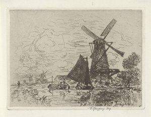 Moulins près de Rotterdam - Johan Barthold Jongkind
