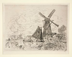 Moulins en Hollande - Johan Barthold Jongkind
