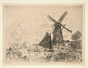 Moulins en Hollande - Johan Barthold Jongkind