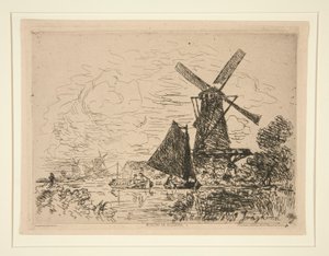 Moulins en Hollande - Johan Barthold Jongkind