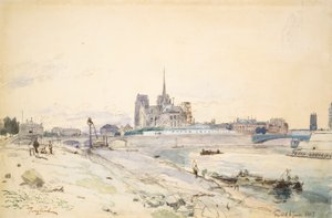 Notre-Dame de Paris vue du Quai de la Tournelle - Johan Barthold Jongkind