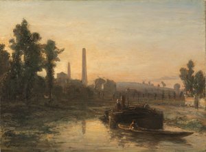 Vue de rivière en France, peut-être près de Pontoise - Johan Barthold Jongkind
