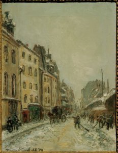 Rue du Faubourg Saint-Jacques, déneigeurs - Johan Barthold Jongkind