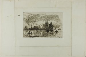 Coucher de soleil, port d
