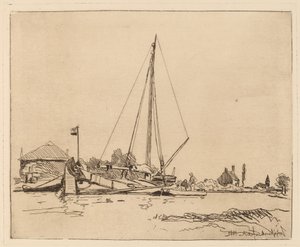La Barque amarrée - Johan Barthold Jongkind