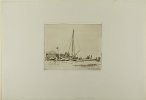 The Moored Boat, from Cahier de six eaux-fortes, vues de Hollande - Johan Barthold Jongkind