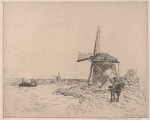 Le chemin de halage, imprimé par Auguste Delâtre (né en 1822) - Johan Barthold Jongkind