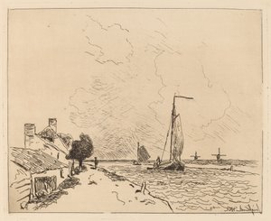 Les deux Barques à voile - Johan Barthold Jongkind
