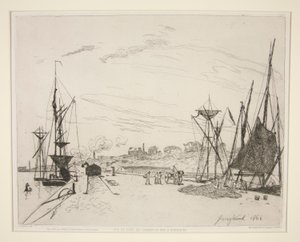 Vue du port au chemin de fer à Honfleur - Johan Barthold Jongkind