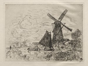 Moulins à Vent en Hollande - Johan Barthold Jongkind