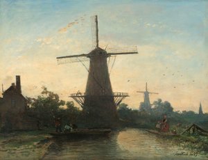 Moulins à vent près de Rotterdam - Johan Barthold Jongkind