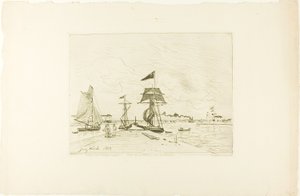 Quai en bois, port de Honfleur - Johan Barthold Jongkind