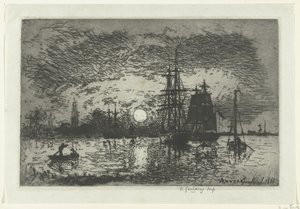 Coucher de soleil au port d