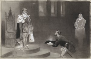 Conception pour illustration dans De Amsterdammer: Le cadeau des Transvaalers pour le roi Édouard - Johan Braakensiek