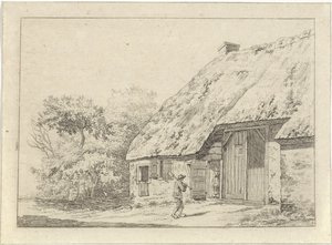 Homme avec une bêche près d