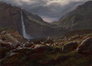Cascade de Feige (Feigefossen), Lysterfjord, Norvège - Johan Christian Dahl