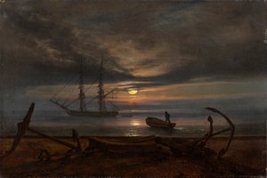Côte danoise au clair de lune
