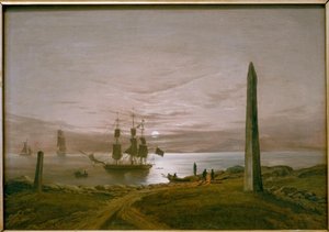 Paysage de fjord au clair de lune