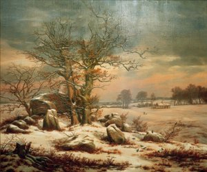 Dolmen près de Vordingborg en hiver - Johan Christian Dahl