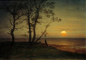 Rivage marin au clair de lune - Johan Christian Dahl