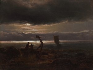 Mère et enfant près de la mer, 1830