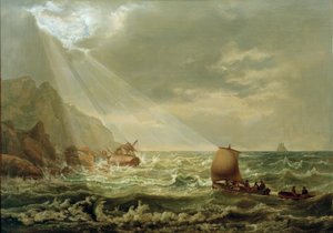 Naufrage sur la côte rocheuse de Capri - Johan Christian Dahl