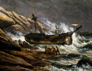 Naufrage sur la côte norvégienne, par Johan Christian Clausen Dahl (1788-1857), détail - Johan Christian Dahl