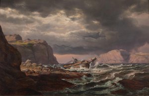 Naufrage sur la côte de Norvège - Johan Christian Dahl