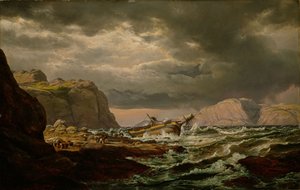 Naufrage sur la côte norvégienne - Johan Christian Dahl