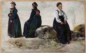 Études de costumes féminins de Luster in Sogn - Johan Christian Dahl
