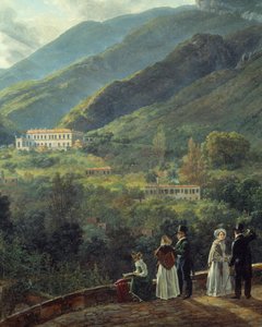 La cour danoise devant le casino Reale. Peinture de Johan Dahl (1788-1857) - Johan Christian Dahl