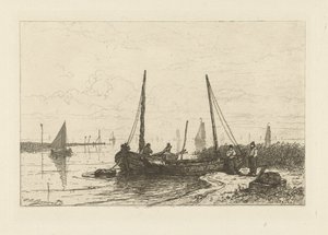 Vue sur le Zuiderzee près de Spakenburg