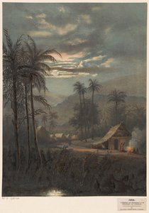Paysage au clair de lune aux environs de Sumedang