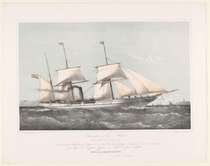 Navire à vapeur Mariout et Hedjaz naviguant en mer