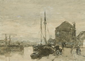 Vue de Turfmarkt et Eendjespoort à Haarlem