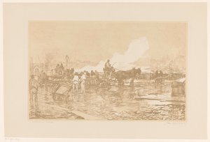 Vue du port à Rotterdam - Johan Hendrik van Mastenbroek (signed by artist)